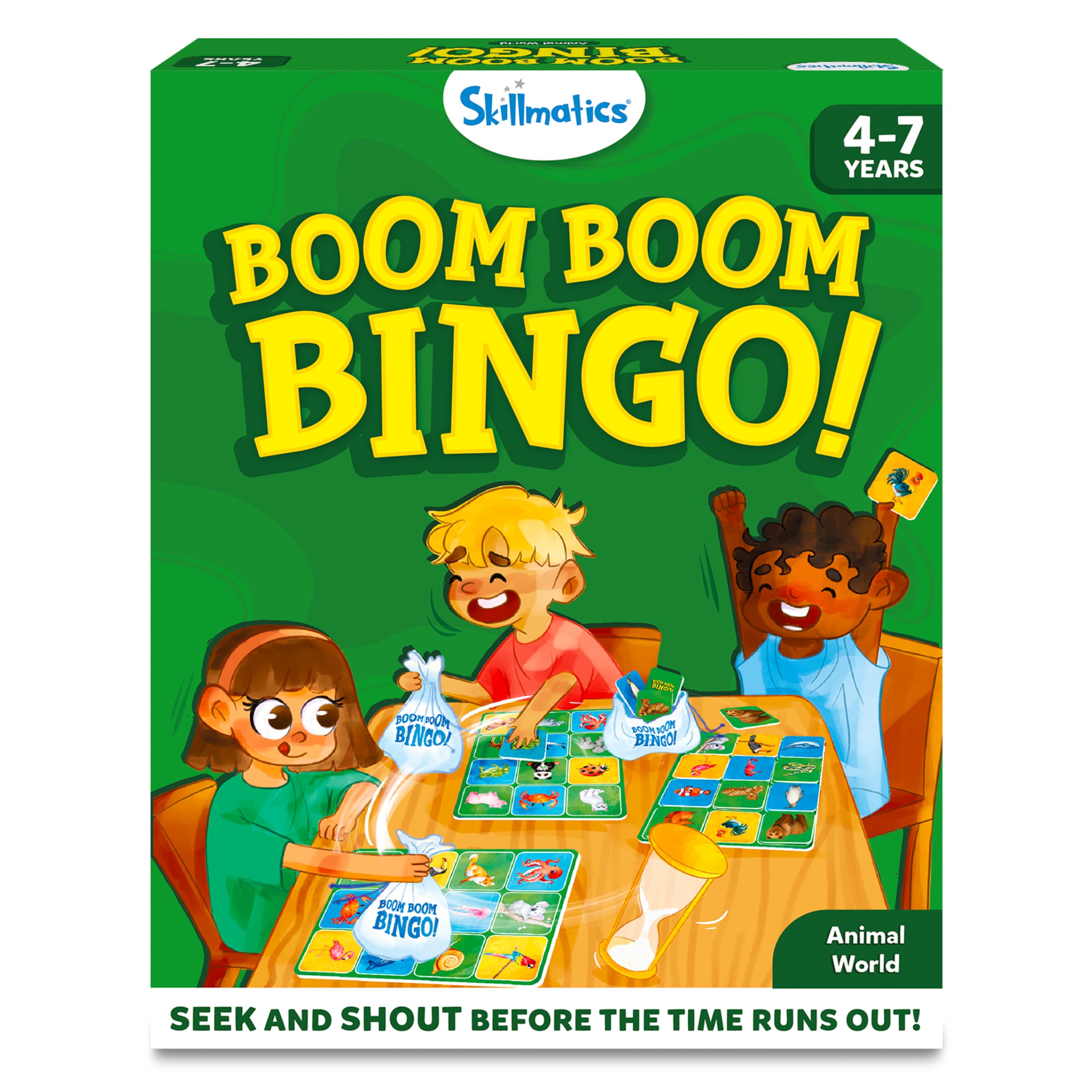 Skillmatics Bingo Preschool Board Game - Animal World, Fun & Fast Matching Bingo Game, Gifts for Boys & Girls Ages 4 to 7, SKILL271BBBA