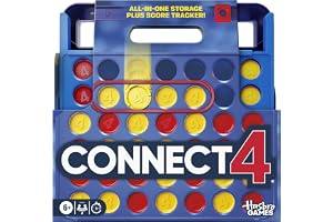 Official Hasbro Games Connect 4 Game (2025 Edition) | All-in-1 Storage, Carrying Case, Score Tracker | Ages 6+ | 2 Players | Family Games for Kids