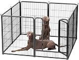 HOMIDEC Dog Pen 8 Panel 100cm High with Door, Indoor Outdoor Pet Exercise