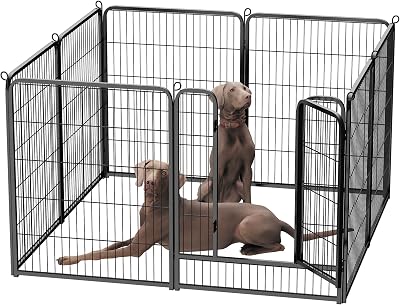 HOMIDEC Dog Pen 8 Panel 100cm High with Door, Indoor Outdoor Pet Exercise