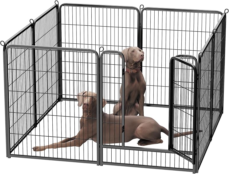 HOMIDEC Dog Pen 8 Panel 100cm High with Door, Indoor Outdoor Pet Exercise