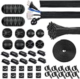 Moseem Cable Management Kit 142Pcs Wire Organizer and Tidy view 1