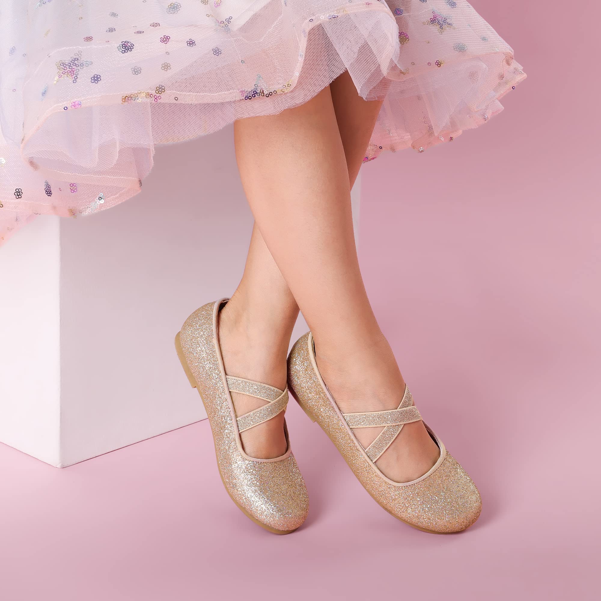 DREAM PAIRS Girls Ballerina Dress Shoes Mary Jane Flats