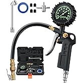 AstroAI Tire Pressure Gauge with Inflator, 100 PSI-ANSI B40.1 Accurate, Large 2.5" Easy Read Glow Dial, Heavy Duty Air Chuck and Compressor Accessories for Truck, with Case