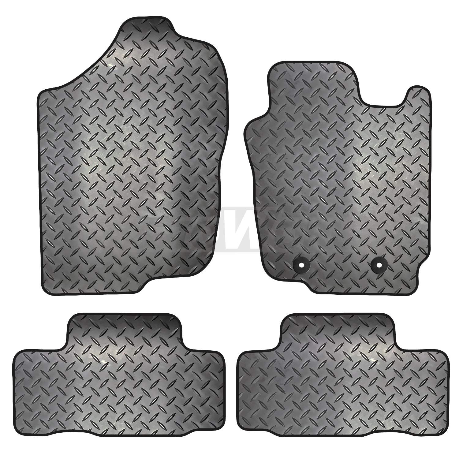 Carsio Rubber 4 Piece Car Mat Set For Toyota Rav 4 2005-2013 [with 2 Round Clips] Tailored Fit Floor Mat Complete Accessory Black Custom Fitted - All Weather & Heavy Duty, Anti-Slip Backing