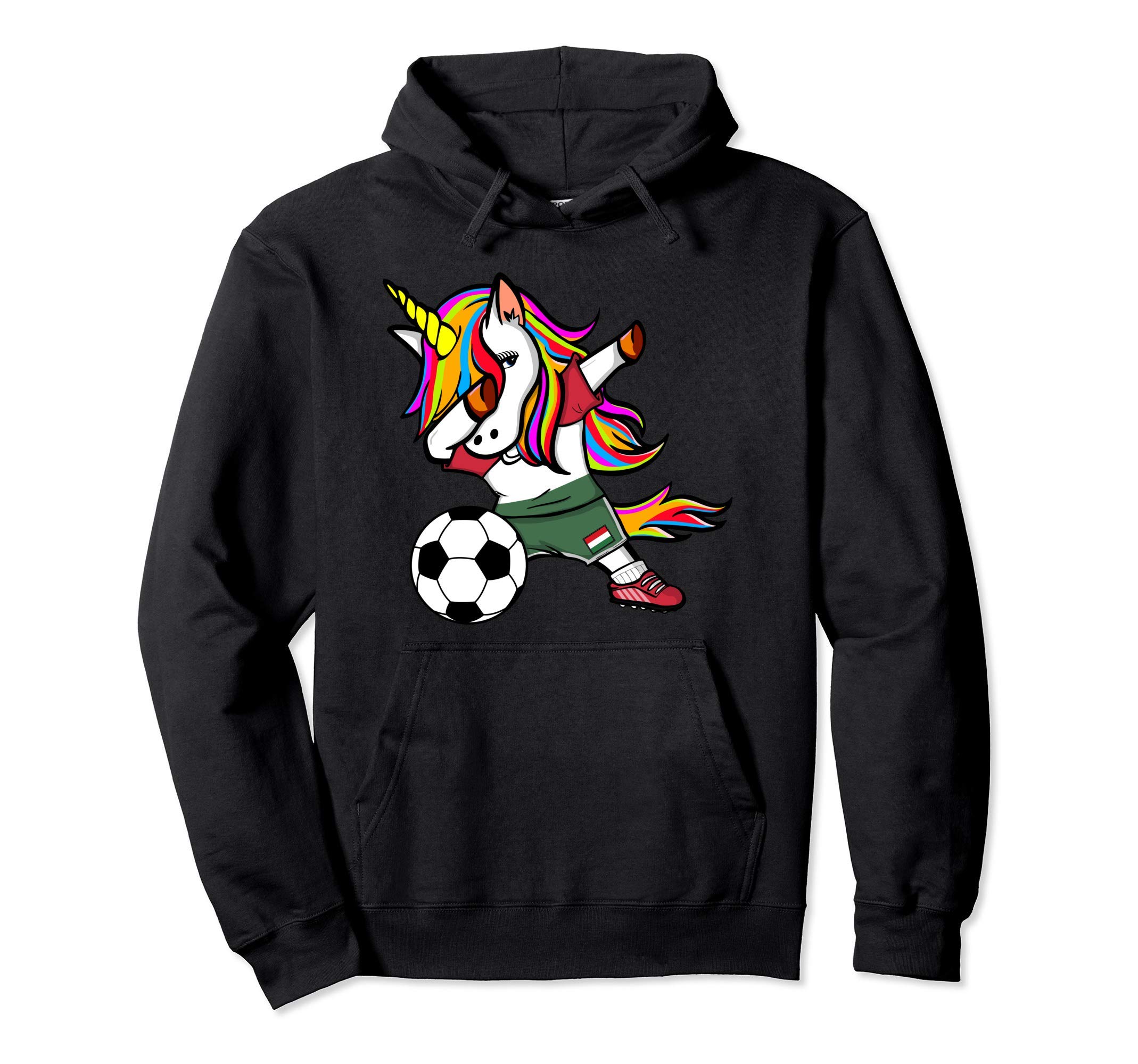 Dabbing Unicorn Hungary Football - Hungarian Flag Soccer Pullover Hoodie