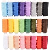 24 Polyester Sewing Threads for Sewing Machine & Hand Sewing，Set of 200 Yards Per Spool