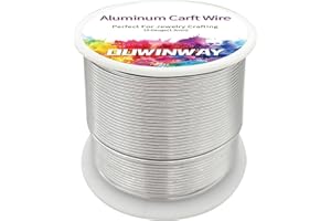 OUWINWAY 16Gauge Silver Aluminum Crafts Wire 154FT, for Jewelry Crafting, Gemstone Metal Coiling, Sculpting, Armature, Jewelry Making Beading Floral Soft DIY Metal Craft Art Wires Colored and Soft