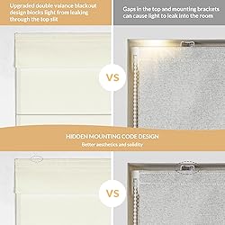 MoDanCeQ Blackout Light Filtering Cordless Top Down