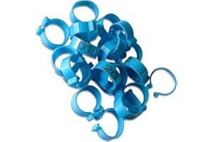 LOVE "N" CREATURES Chicken Leg Rings - 20 Numbered Tag Markers for ADULT Birds | 1/2” to 5/8” legs | Clip On Poultry Ankle Bands for Gamefowl,Ducks, Guineas | Colored ID Legband for Breeding Marking, & Banding | Fowls