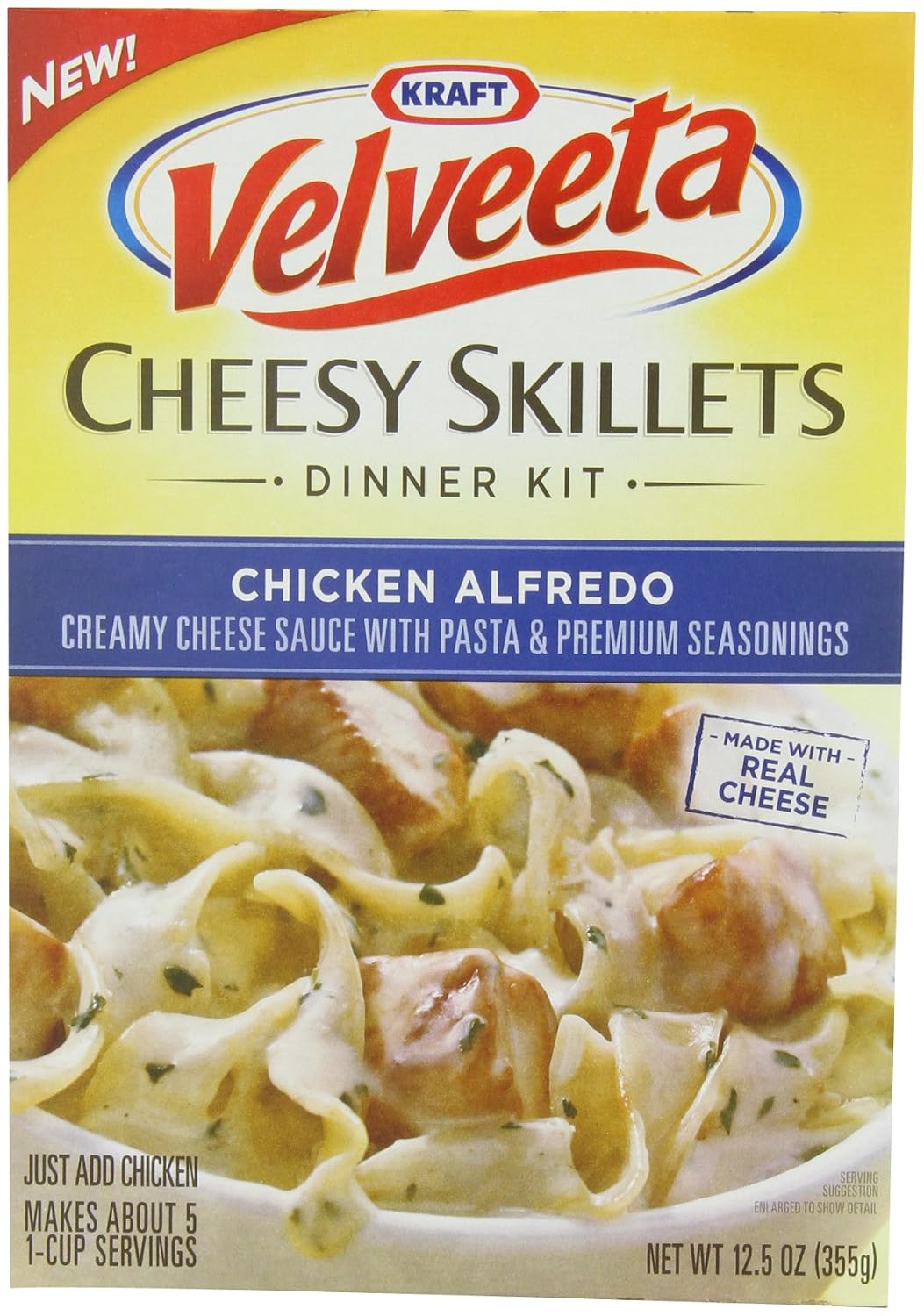 Velveeta Skillets Chicken Alfredo Cheesy Dinner Kit 125 Oz Tray