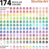 Shuttle Art 174 Colors Soft Core Coloring Pencils Set w/ Book, Pad, 4 Sharpeners view 3