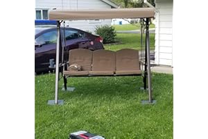 PURPLE LEAF Deluxe Porch Swing 2/3-Person Outdoor Canopy Swing with Patio Swing with Removable Cushion Pillow and Convertible