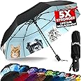 TUMELLA Strongest Windproof Travel Umbrella (Compact, Superior & Beautiful), Small Strong but Light Portable and Automatic Folding Rain Umbrella, Durable Premium Grip, Fits Car & Backpack
