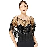 BABEYOND Sequin Beaded Shawl Wrap 1920s Evening Cape Shawl Gatsby for Evening Dresses Wedding Party