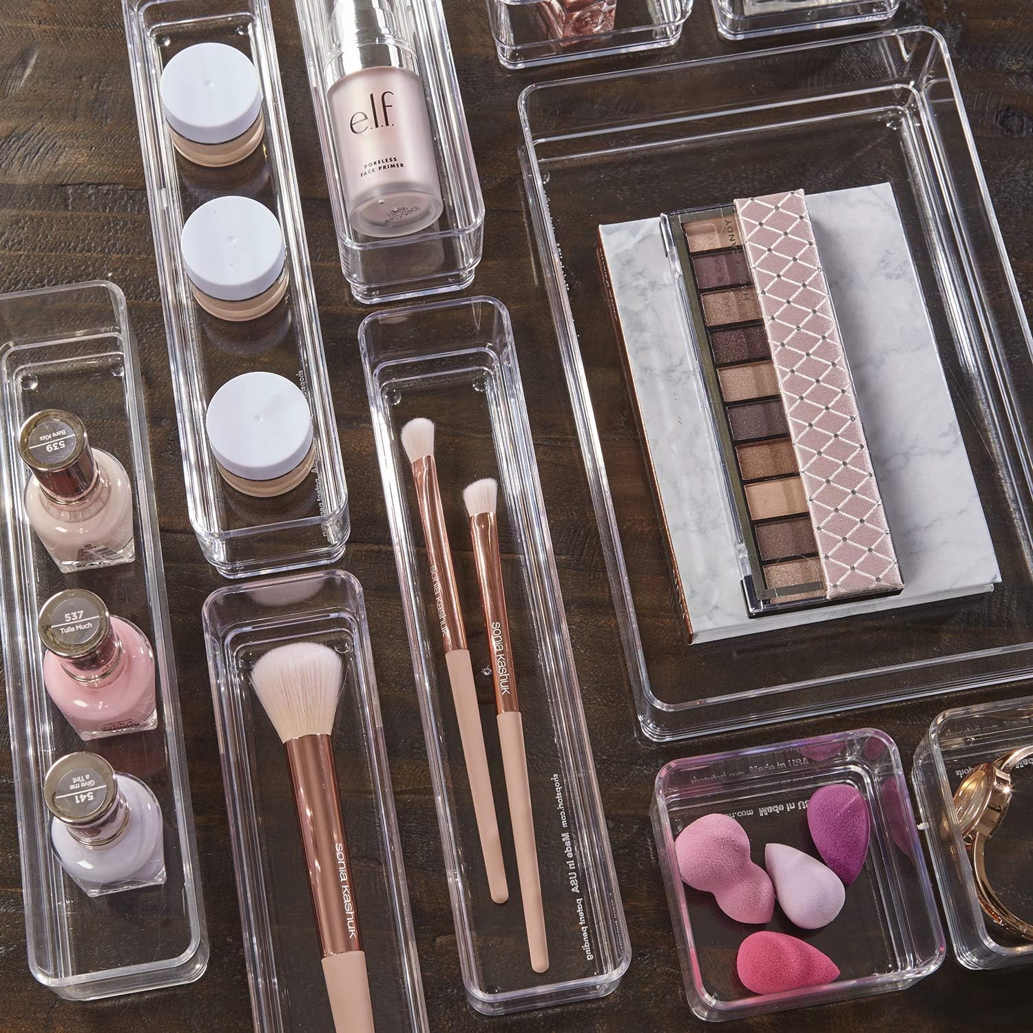 STORi Clear Plastic Makeup & Vanity Drawer Organizers | 10 Piece Set: Home Improvement
