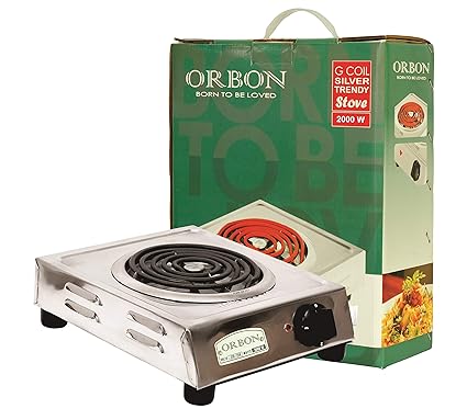ORBON 2000 Watt Mini Steel With ON-OFF Indicator G Coil Stove Hot Plate Induction Cooktop/Induction Cookers/Electric Cooking Heater/Induction Radient Cooktop ( MADE IN INDIA )( HUGE DIWALI DISCOUNT & FREE SHIPPING )