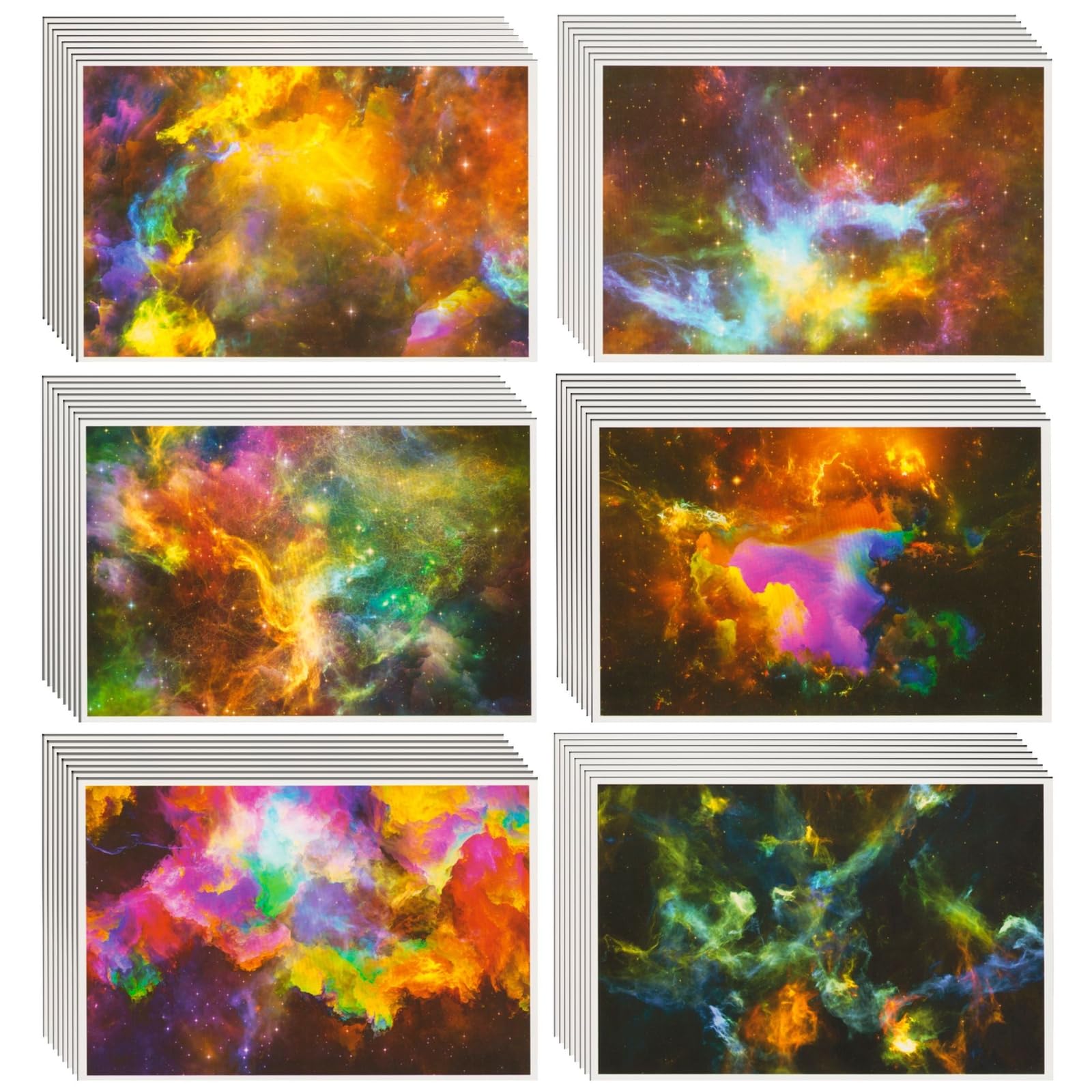 Photo 1 of 48 Pack Space Blank Cards and Envelopes, Cosmic Galaxy All Occasion Greeting Cards for Thank You, Birthday, New Year (4x6 In)