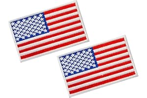 GENERIC 2PCS Premium Iron On USA US American Flag Tactical Patches with Iron On Backing for Backpacks Caps Hats Jackets Pants (3-White), 8cm (3.14 inch) x 5cm (1.97 inch) Standard Size