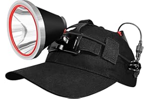 BIGSUN 20000 Lumen Headlamp Rechargeable,12 Hours Runtime LED Search Light with Cap, for Outdoors, Home Safety Emergency, IP68 Waterproof