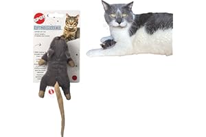 SPOT Flat Mouse Frankie with Catnip - Cat Toy, Fuzzy Mice with Catnip and Crinkle Sound, Perfect Size for Pouncing on, Chasing, Hunting - 5.5in Plush Toys, Assorted Colors