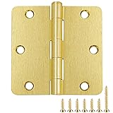 3 Pack Door Hinges Satin/Brushed Brass 3.5 Inch x
