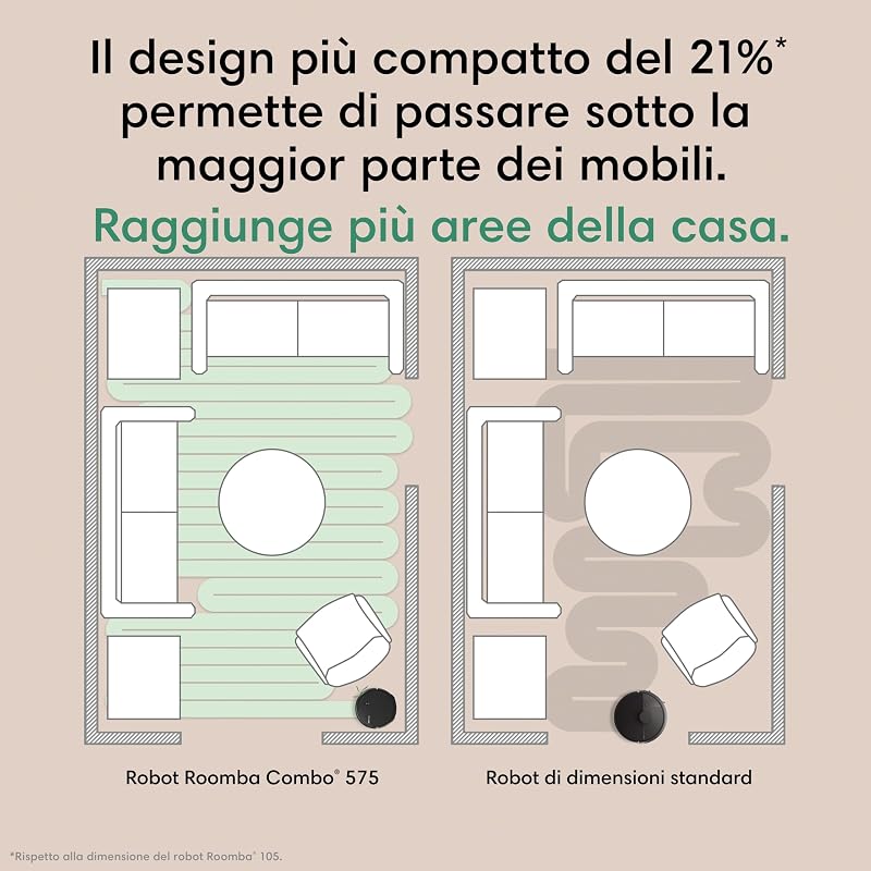 Roomba® Plus 576 Combo robot aspirapolvere lavapavimenti, 25.000 Pa
