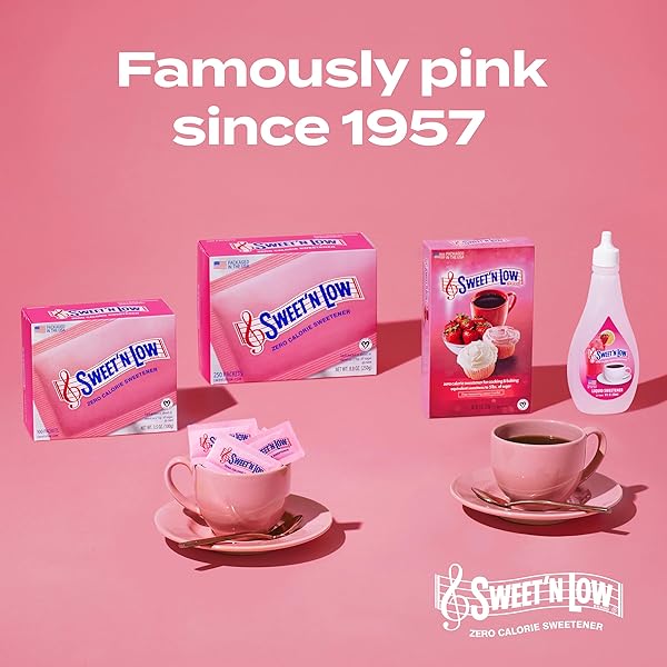 SWEET’N LOW ZERO CALORIE SWEETENER PACKETS, 100 CT, KOSHER & GLUTEN FREE, LOW GLYCEMIC INDEX, INDIVIDUAL TEA AND COFFEE SWEETENER PACKETS