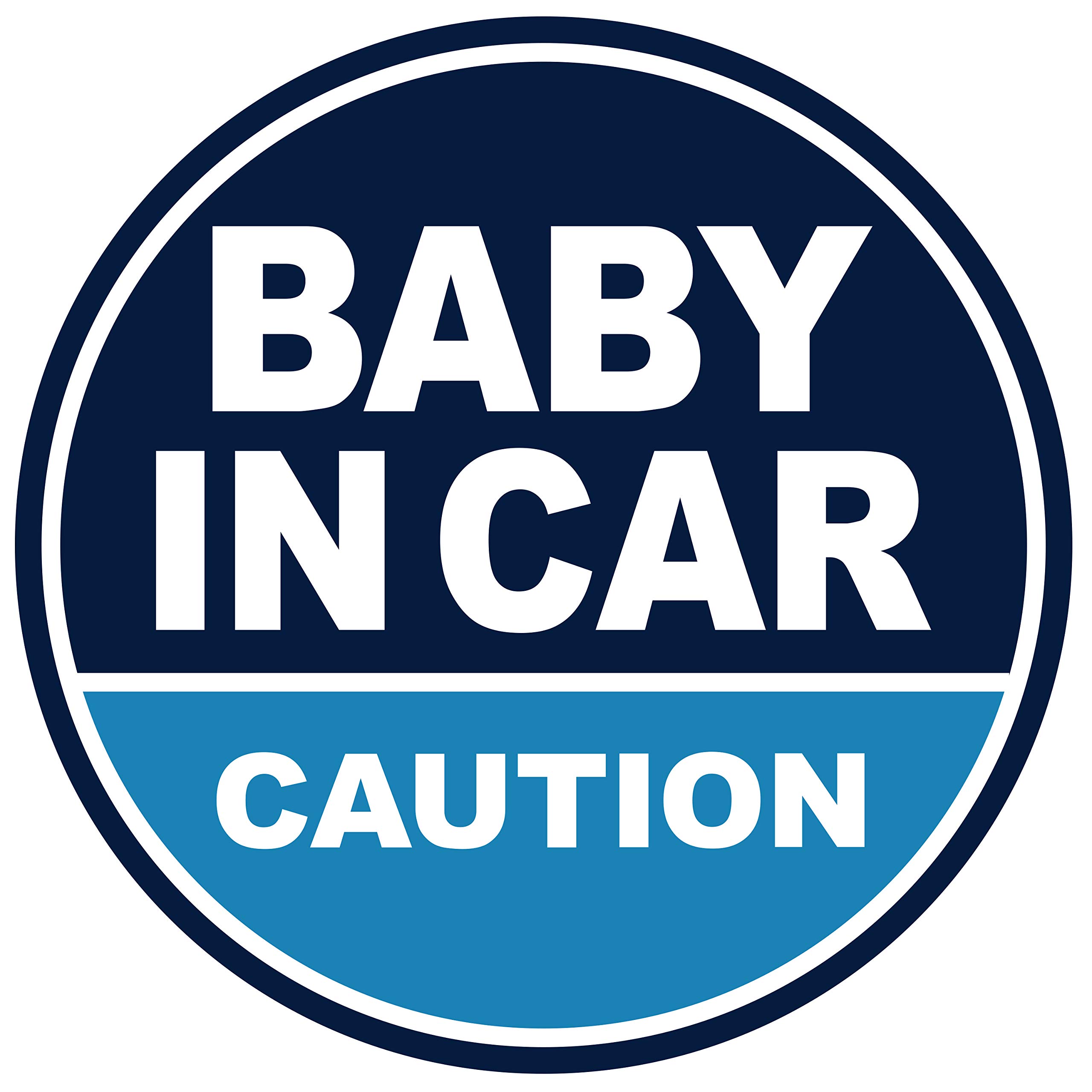 GEEKBEAR Baby in Car Magnet (Navy/Blue) - Baby on Board Magnet for Car - No Sticker or Suction Cup - Baby on Board - Baby in Car Sign Sticker Decal - Kids Children on Board Window Bumper Safety Sign — image 1