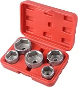 DAYUAN 5pc 3/8" Drive Oil Filter Wrench Socket Set 24 27 32 36 38mm Cr-V 6pt view 2