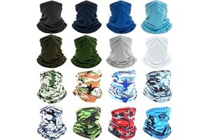 LUCULACH 16 pack Cooling Neck Gaiter for Men Women Sun Protection Face Mask Gators Camo Bandana Neck Cover