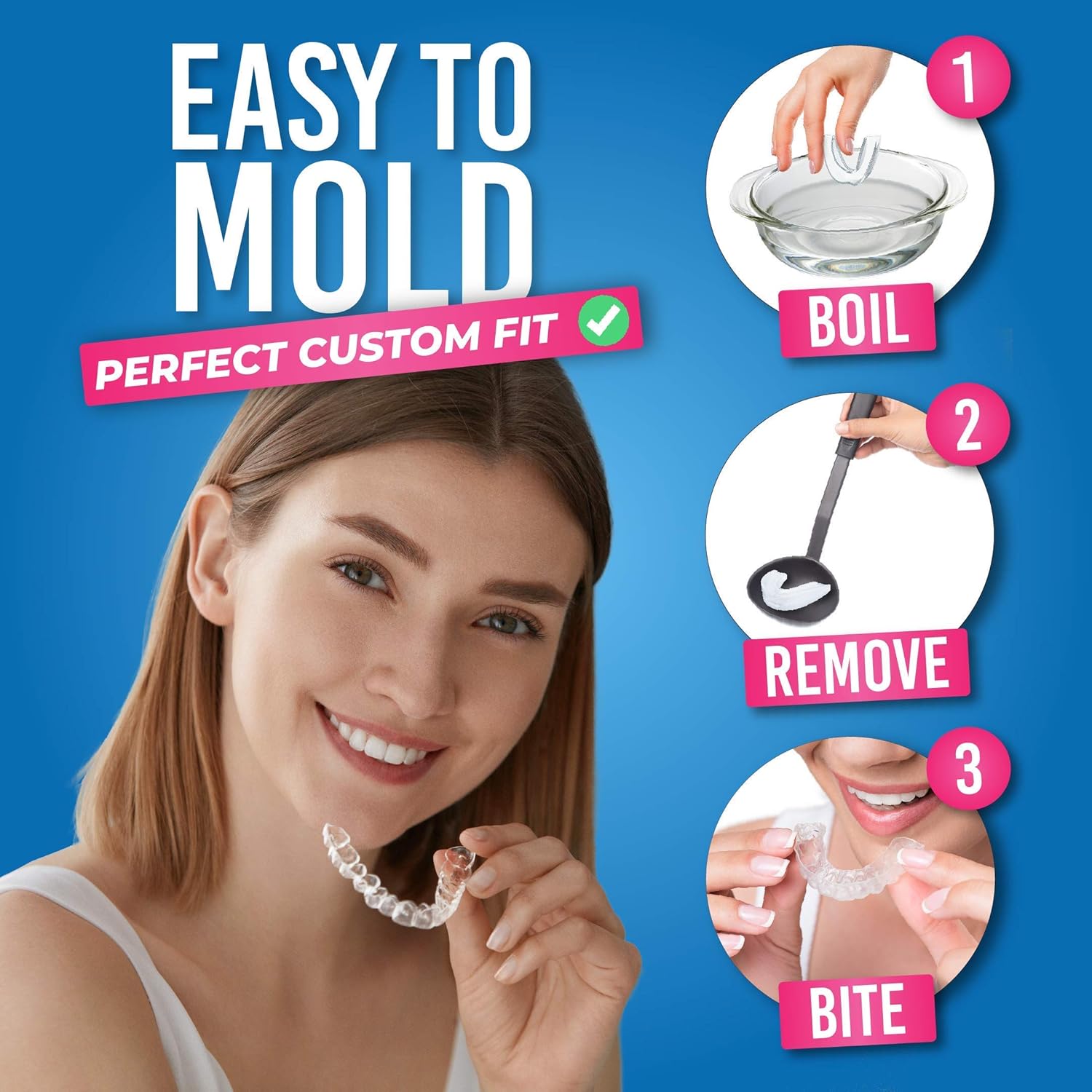 HONEYBULL Mouth Guard for Grinding Teeth [6 Pack - 2 Sizes] for Clenching at Night, Whitening & Sports : Beauty