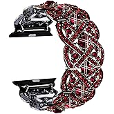 VIQIV Bling Bands Compatible with Apple Watch 38mm 40mm 41mm 42mm 44mm 45mm Iwatch Series 7 6 5 4 3 2 1, Diamond Rhinestone Stainless Steel Metal Bracelet Wristband Strap for Women