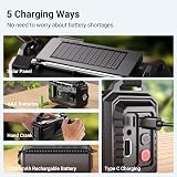 Mesqool 12000mAh Solar Hand Crank Emergency Radio AM FM SW USB Charger view 3