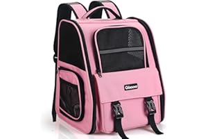 GOODIO Pet Backpack Carrier, TSA Airline Approved Foldable Waterproof Cat Pet Backpack for Small Cats with Bottom Support Two Way Entry Cat Backpack Carrier for Travel, Hiking