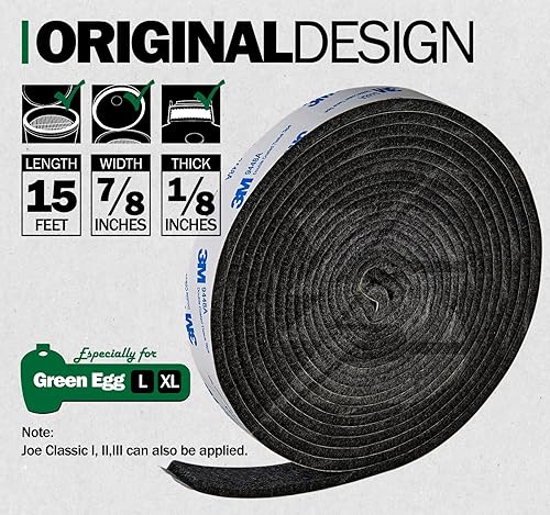 BONPAZ Large/XLarge Green Egg Gasket Replacement, High-Temp Seal