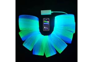 FOPLIT LED Fiber Optic Mesh Light Kits with Battery Controller for Dresses Costumes Textiles - Net Fabric Light Up Wedding Parties Halloween Christmas (6.6 Yards (6 Meters) Mesh)