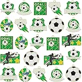 MEDIHOOL 24Pcs Enamel Soccer Charms Set, 8 Styles Alloy Football Pendants for Jewelry Making Charm DIY Earrings Bracelets Craft Supplies