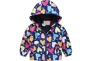 Happy Cherry Toddler Baby Casual Printed Windbreaker Lightweight Zipper Hoodie Coat Casual Jacket 1-5T