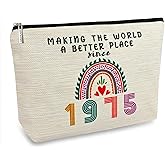 ancpeany 50th Birthday Gifts for Her, Funny 1975 50th Birthday Decorations Makeup Bag, Anniversary 50 Old Year Gift Ideas for Women, Wife, Sister, Mom, Aunt, Cool Cosmetic Travel Bag for Mothers Day