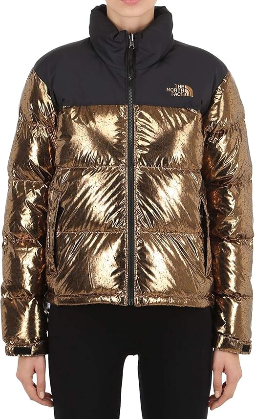 north face nuptse metallic copper