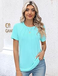 Kistore Crew Neck Shirts for Women Casual Summer