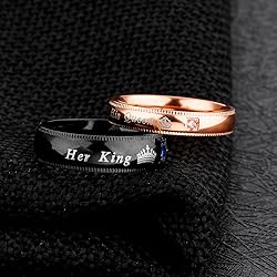 His Queen Wedding Bands Men's Women Stainless Steel