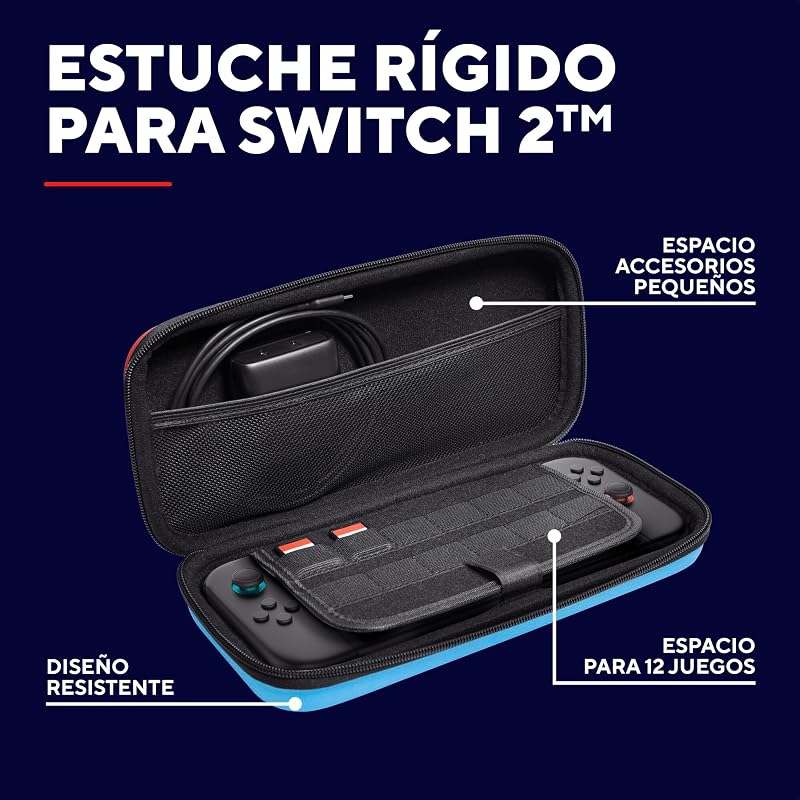 Funda Protectora Dura para Nintendo Switch 2, Rojo / Azul