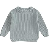Yoawdats Toddler Baby Girl Boy Long Sleeve Knit Sweater Cute Round Neck Pullover Fall Winter Warm Tops Clothes