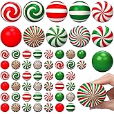 Liliful 55 Pcs Christmas Stress Balls 2.48 Inch Bulk Candy Cane Stress Ball Peppermint Swirl Toys Foam Pu Holiday Stress Relief Toys for Party Favors Stocking Stuffers Gifts Goodie Bag Fillers