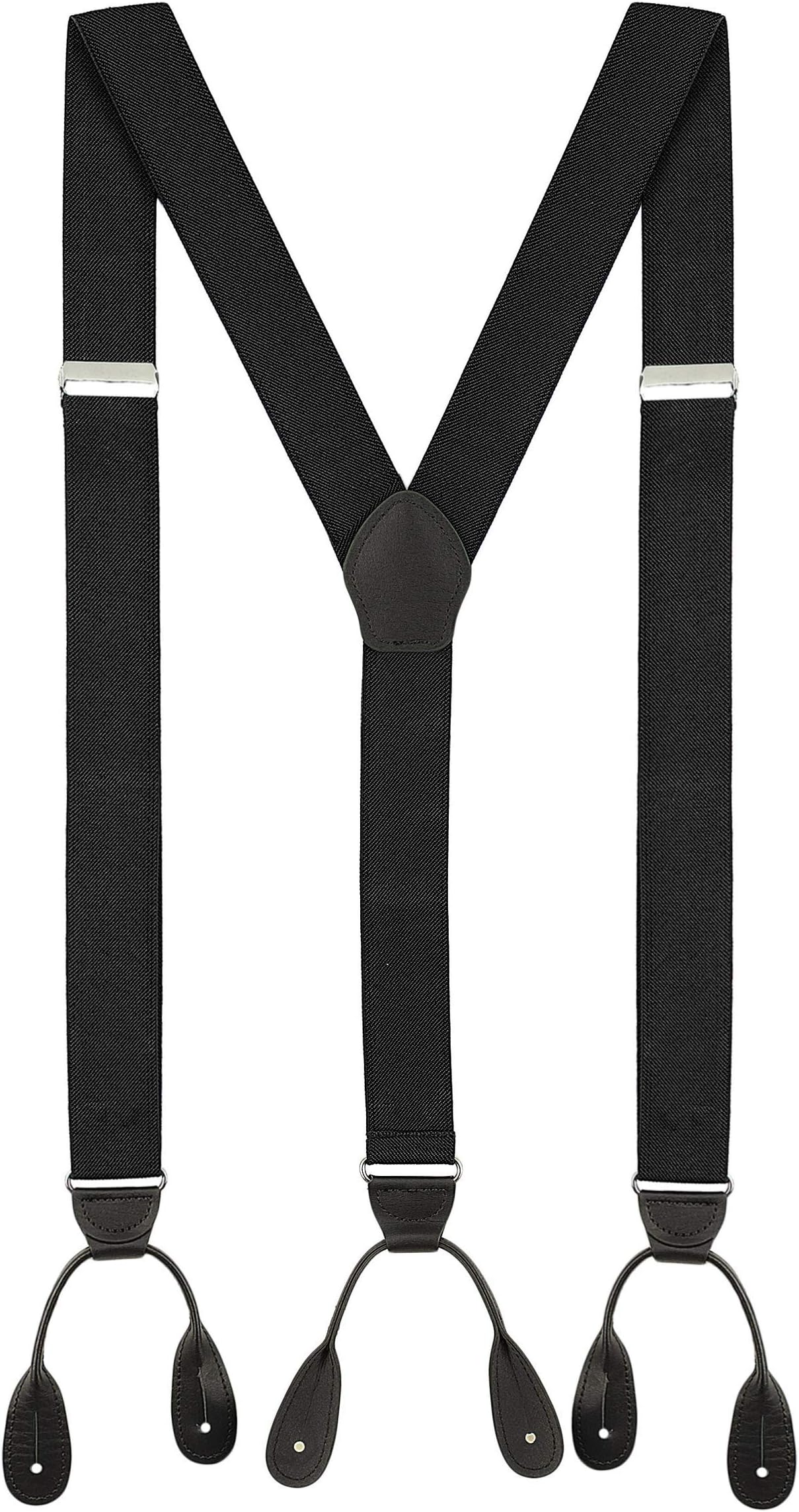 Luther Pike Seattle Suspenders for Men Leather Button End Elastic Tuxedo Y Back Mens Pant Braces