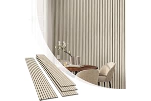 Olanglab Wood Slat Wall Panels 4 Pack, Wooden Acoustic Wall Panels, 94.5"x12.6" Each 3D Wall Panels for Interior Wall Decor (Light Oak-Extendo Trio)