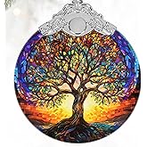 Stained Glass Ornaments, 2025 Christmas Ornament, Christmas Tree Ornament, Heirloom Keepsake, Gift Exchange, Gift Idea - Tree of Life
