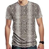 Lurhonp Men's Snakeskin Print Fashion Short Sleeve T-Shirt